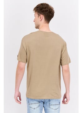 Originals by Brooklyn Cloth Men Crew Neck Short Sleeve Brand Logo T-Shirt, Tan  - Image 3