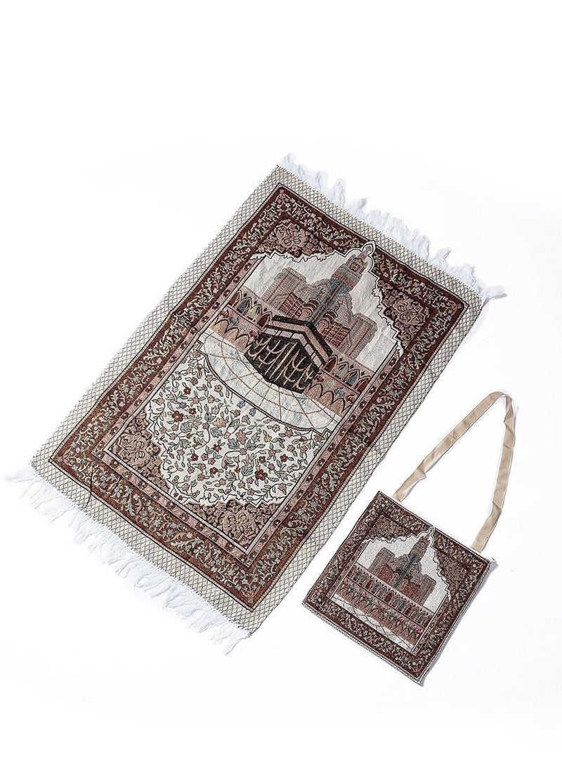 Portable prayer mat with carrying bag, 105cm x 65cm  - Image 1