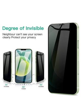 Privacy Screen Protector for iPhone 12 and iPhone 12 Pro [Anti-Spy] 9H Tempered Glass, Case Friendly, Bubble-Free HD Clear Screen Guard - view 2