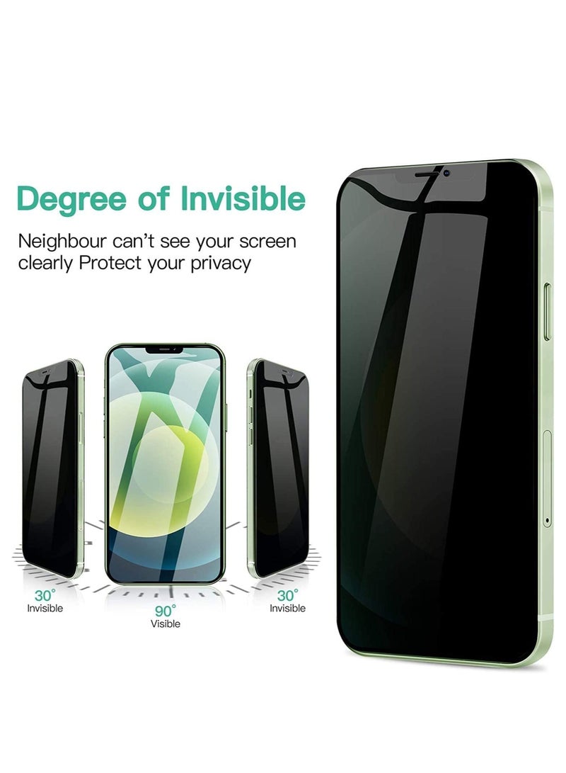 Denx Privacy Screen Protector for iPhone 12 / iPhone 12 Pro, Anti-Spy Tempered Glass [9H Hardness] [Easy Installation Frame] Black Protector. - Image 2