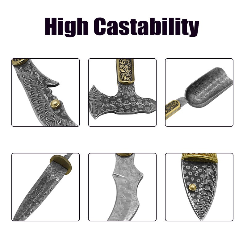 Damascus Steel Billet Patterned Steel Cutter Embryo Forging Materials Quenched Smoothed for Cutter DIY Multipurpose Material - Image 4