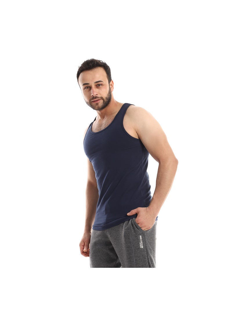 ريد قطن فانله حماله رجالي-كحلي  - Image 2