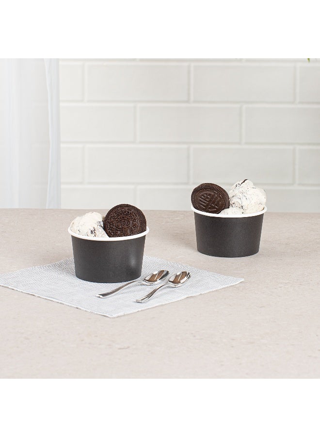 Restaurantware Coppetta 5-Ounce Dessert Cups, 200 Disposable Ice Cream Cups - Lids Sold Separately, Sturdy, Black Paper Frozen Yogurt Bowls, For Hot And Cold Foods, Perfect For Gelato Or Mousse - Image 3