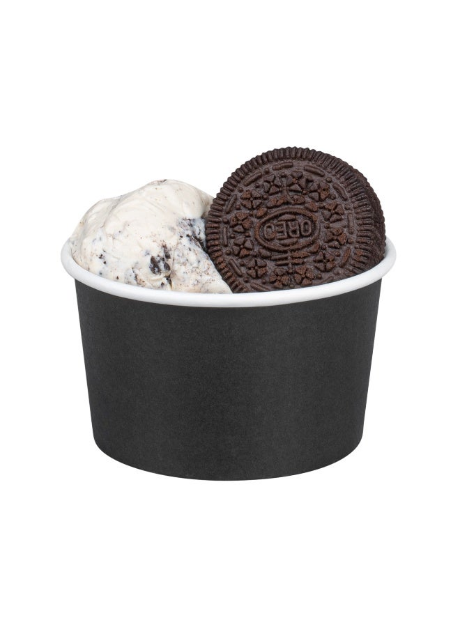 Restaurantware Coppetta 5-Ounce Dessert Cups, 200 Disposable Ice Cream Cups - Lids Sold Separately, Sturdy, Black Paper Frozen Yogurt Bowls, For Hot And Cold Foods, Perfect For Gelato Or Mousse - Image 1