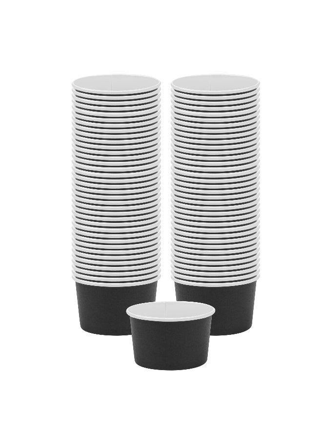 Restaurantware Coppetta 5-Ounce Dessert Cups, 200 Disposable Ice Cream Cups - Lids Sold Separately, Sturdy, Black Paper Frozen Yogurt Bowls, For Hot And Cold Foods, Perfect For Gelato Or Mousse - Image 2