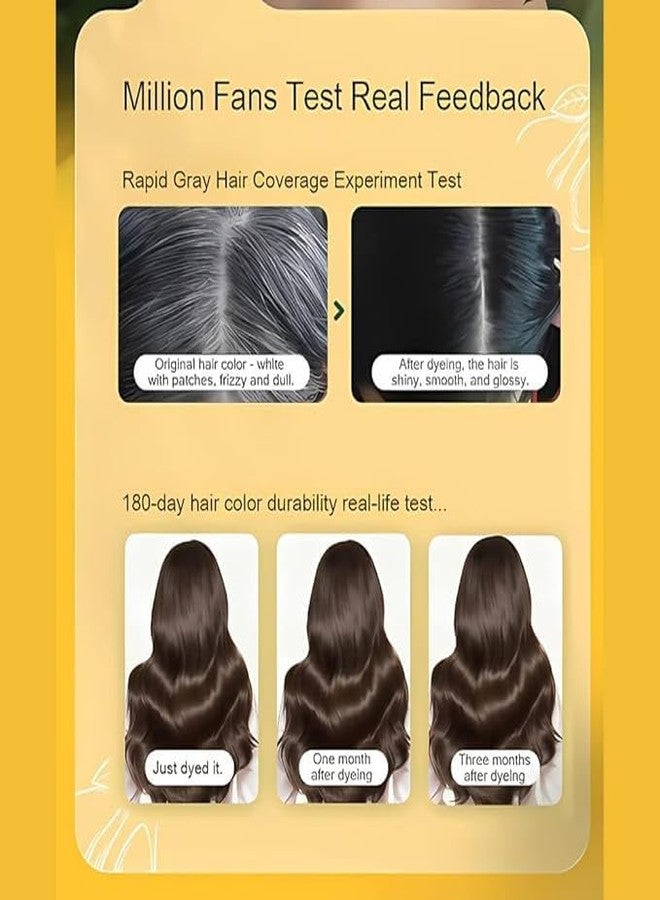 Japanese Hair Dye Natural Black Shampoo for Women & Men All Hair Types Natural & Long-Lasting Color Ammonia-Free Paraben-Free Plant-Based Dye Home Color Solution, 200 ML - Image 4
