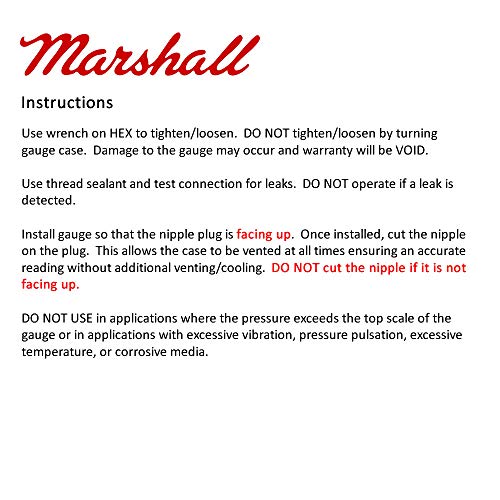 Marshall Instruments LB00015 Liquid Filled Fuel Pressure Gauge - Image 3