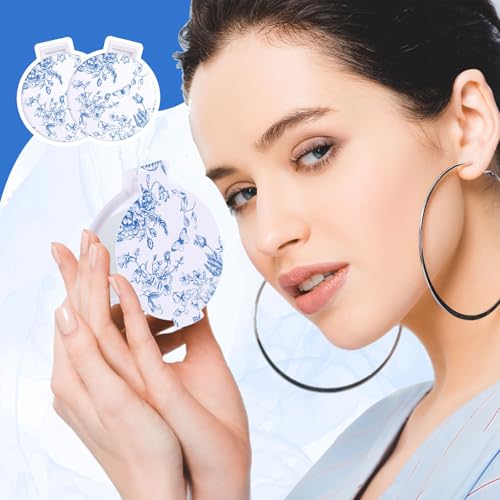 Quzzil 12 Pcs Blue Floral Mini Compact Mirrors Bulk Small Pocket Bridesmaid Mirrors for Bridal Shower Party Favors Purse Travel Makeup Folding Glass Gift for Women Wedding Guest Birthday - Image 4