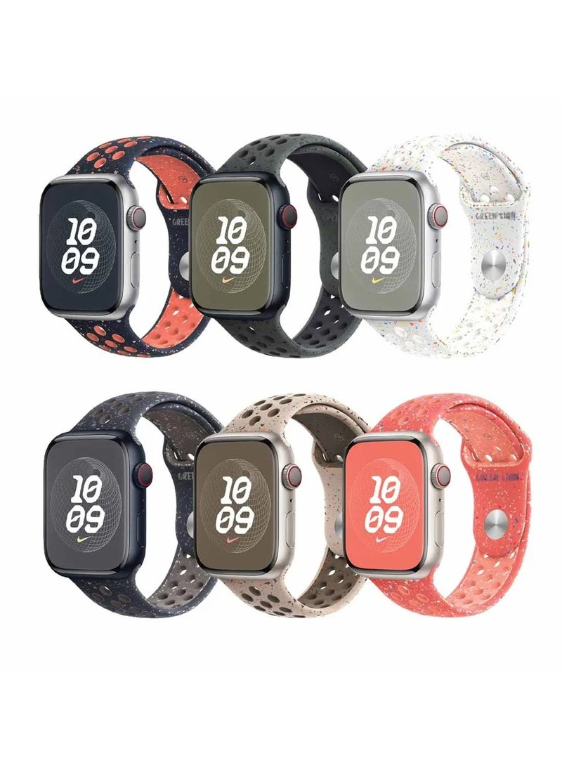 GREEN LION Sport Loop Silicone Strap 42/44/45/49MM / Comfort Wearing / Premium Material - Blue Flame  - Image 2