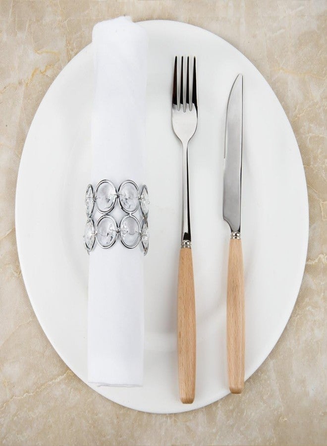 Feyarl Set of 4pcs Silver Crystal Napkin Rings Handcraft Sparkly Napkin Rings Napkin Holders for Wedding Centerpieces Special Occasions Celebration Festival Decoration Easter - Image 4