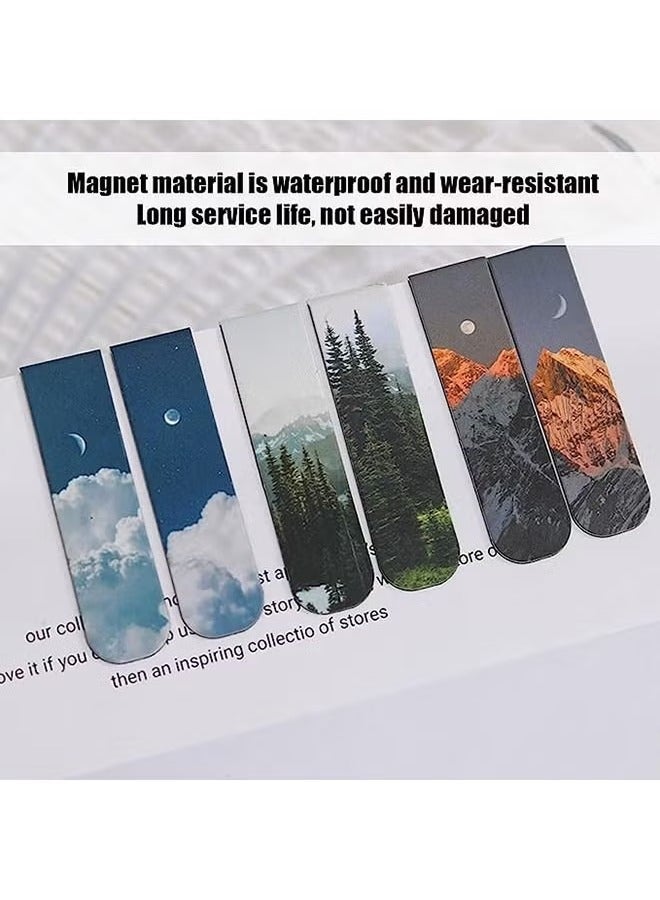 Magnetic Bookmarks, 10pcs Magnet Page Markers Landscape Pattern Assorted Page Clips Book Markers for Students Teachers Book Lovers Book Club Library - Image 3