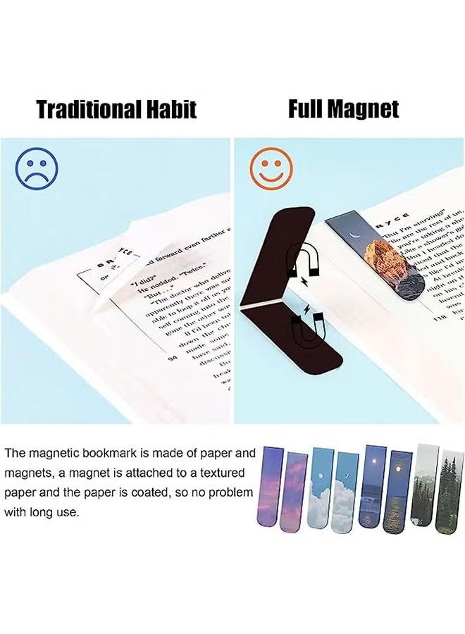 Magnetic Bookmarks, 10pcs Magnet Page Markers Landscape Pattern Assorted Page Clips Book Markers for Students Teachers Book Lovers Book Club Library - Image 4
