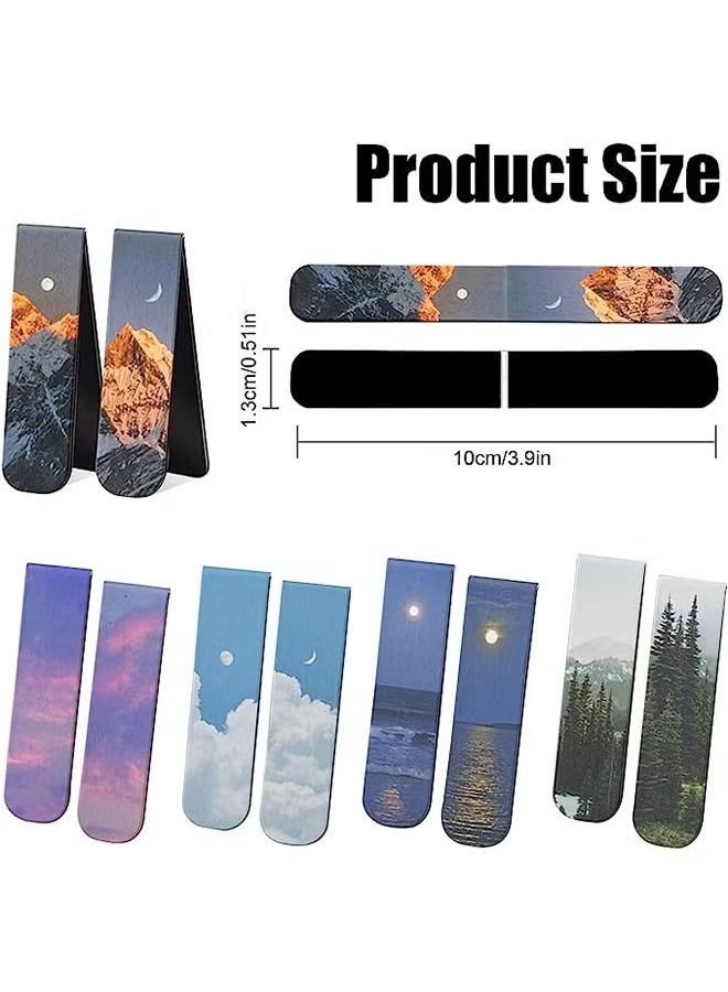 Magnetic Bookmarks, 10pcs Magnet Page Markers Landscape Pattern Assorted Page Clips Book Markers for Students Teachers Book Lovers Book Club Library - Image 2