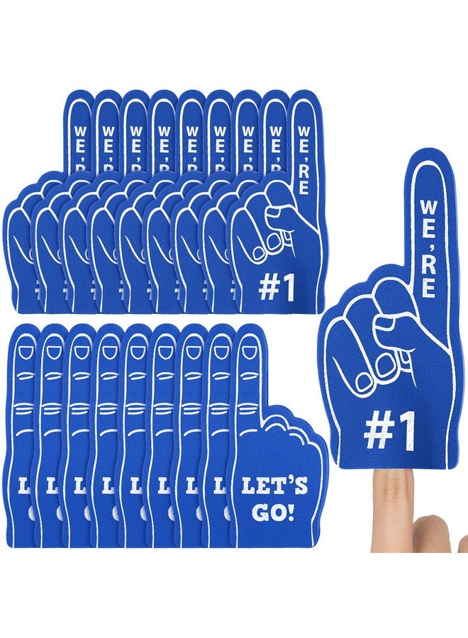 Sinmoe 24 Pcs Mini Foam Finger Baseball Fan Mini Foam Finger, We're #1 Sports Themed Party Supplies for Baseball Hockey Football Basketball Events Team Gifts(Dark Blue) - Image 1