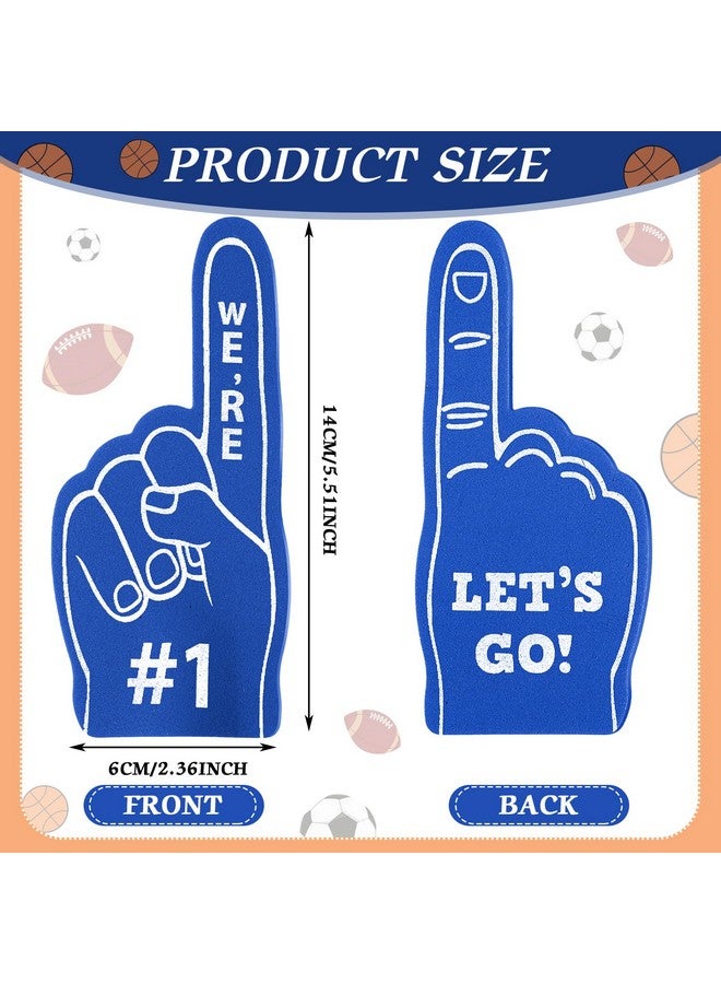 Sinmoe 24 Pcs Mini Foam Finger Baseball Fan Mini Foam Finger, We're #1 Sports Themed Party Supplies for Baseball Hockey Football Basketball Events Team Gifts(Dark Blue) - Image 2