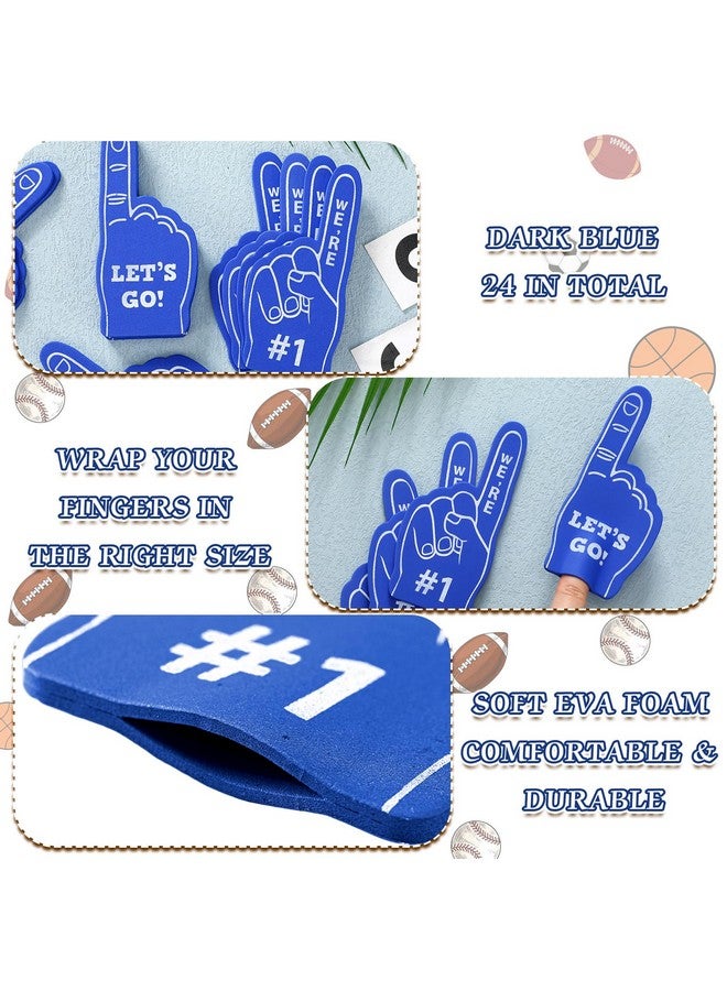 Sinmoe 24 Pcs Mini Foam Finger Baseball Fan Mini Foam Finger, We're #1 Sports Themed Party Supplies for Baseball Hockey Football Basketball Events Team Gifts(Dark Blue) - Image 3