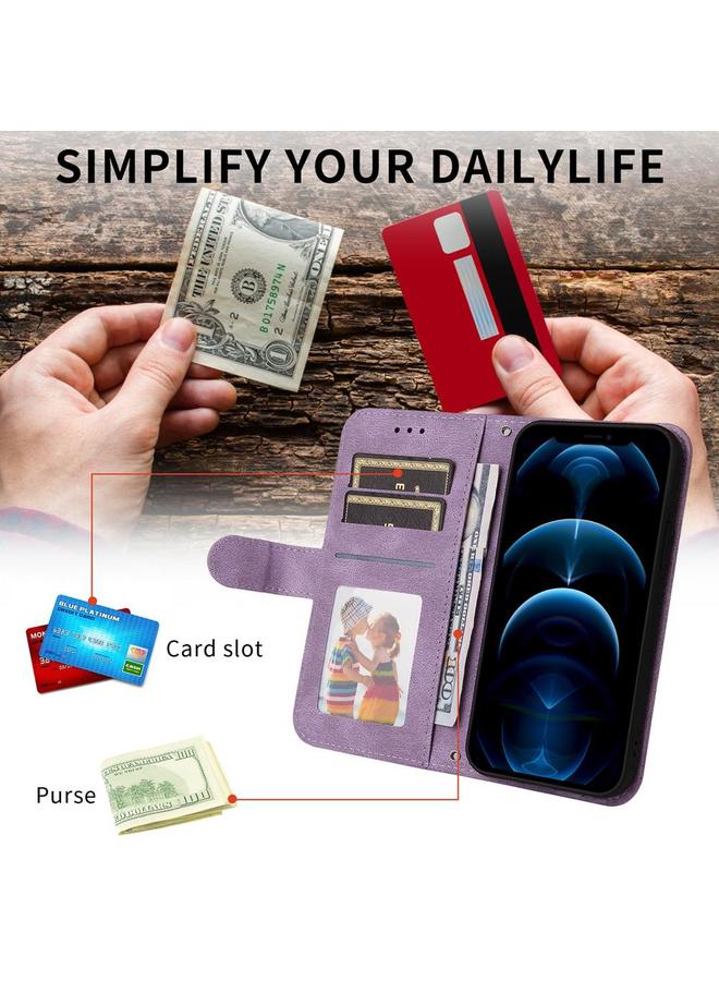 erorex Case For OPPO Reno13 F 4G / 5G Skin Feel Life Tree Metal Button Leather Phone Case - Image 3
