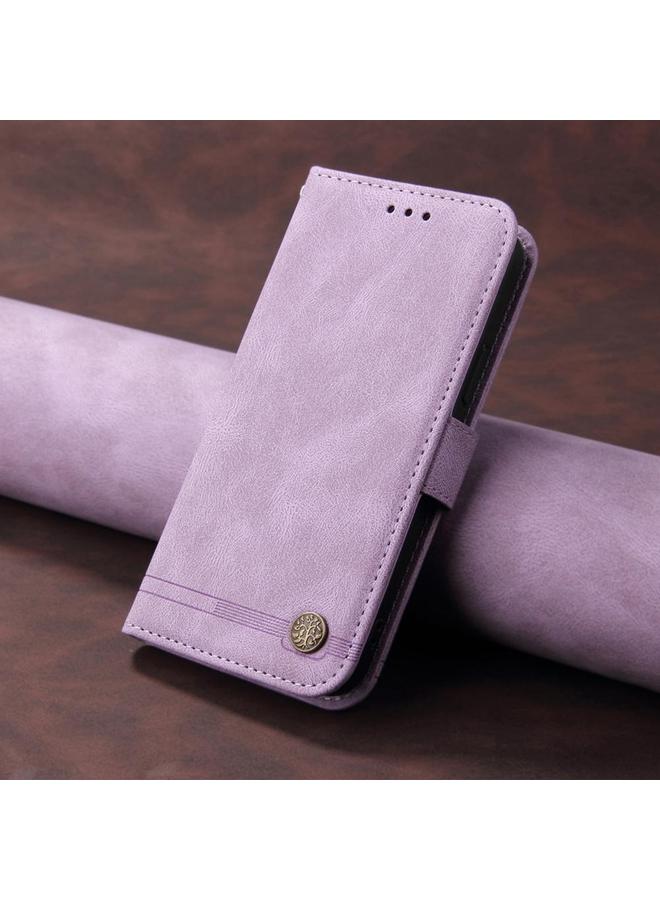 erorex Case For OPPO Reno13 F 4G / 5G Skin Feel Life Tree Metal Button Leather Phone Case - Image 2
