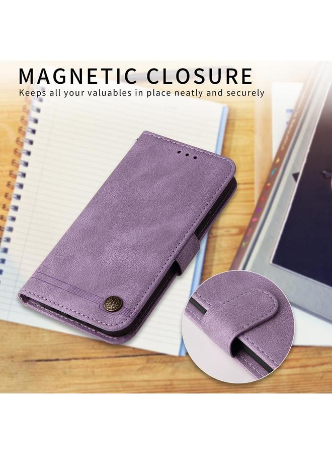 erorex Case For OPPO Reno13 F 4G / 5G Skin Feel Life Tree Metal Button Leather Phone Case - Image 5