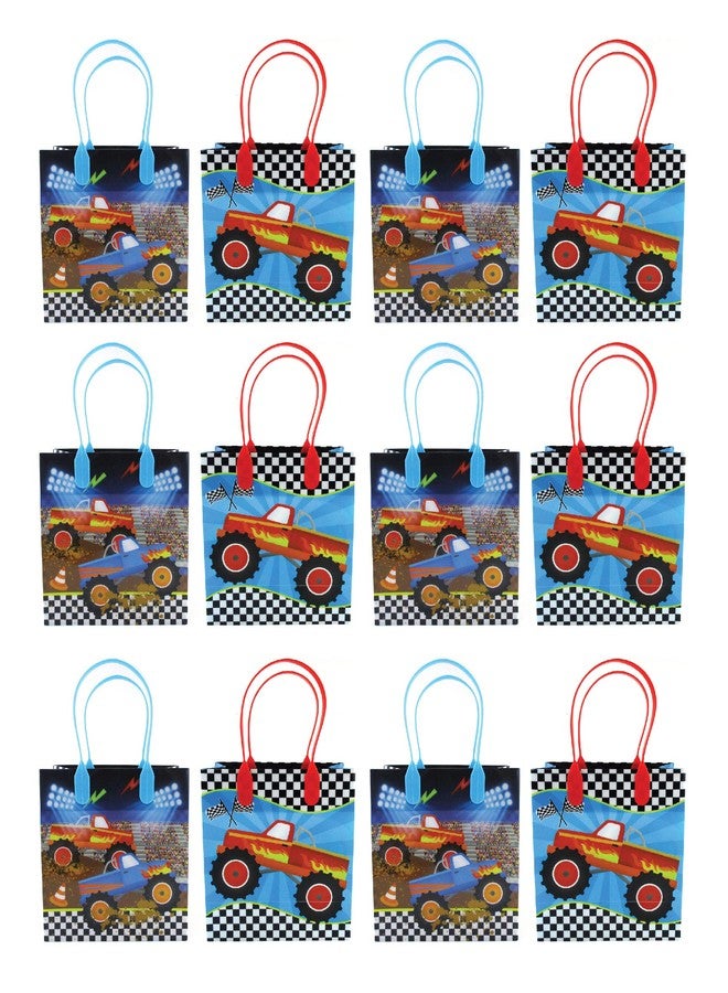 TINYMILLS Monster Truck Themed Party Favor Bags Treat Bags with Handles, Monster Truck Candy bags for Birthday Party Goodie Bags, Party Supply Decoration, Pack of 12 - Image 3