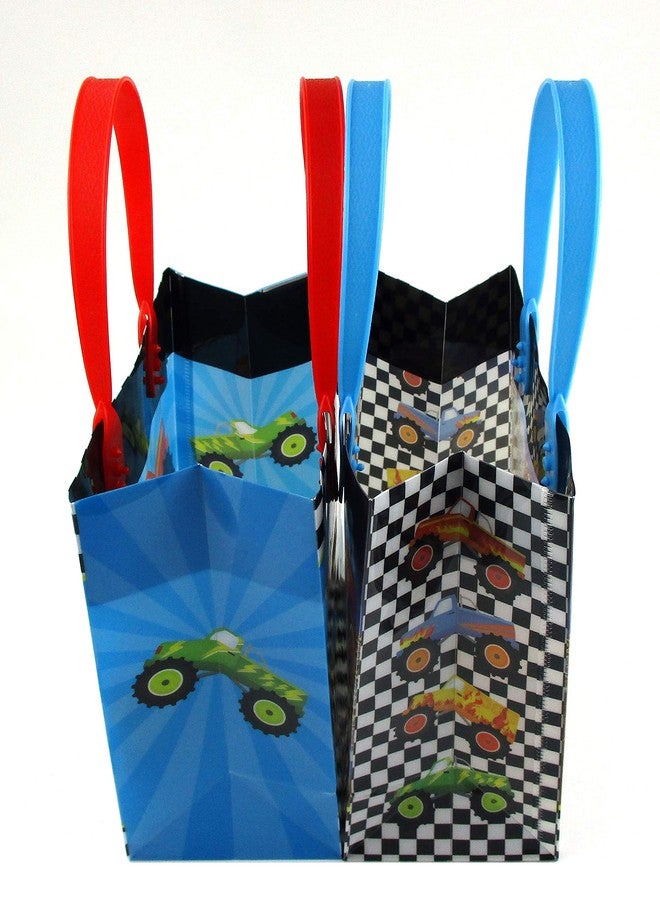 TINYMILLS Monster Truck Themed Party Favor Bags Treat Bags with Handles, Monster Truck Candy bags for Birthday Party Goodie Bags, Party Supply Decoration, Pack of 12 - Image 5