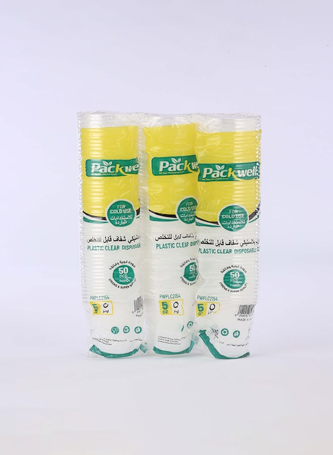 packwell Plastic Cup Clear 5 Oz 50 Pcs *3 packet Combo 150 pcs - Image 2
