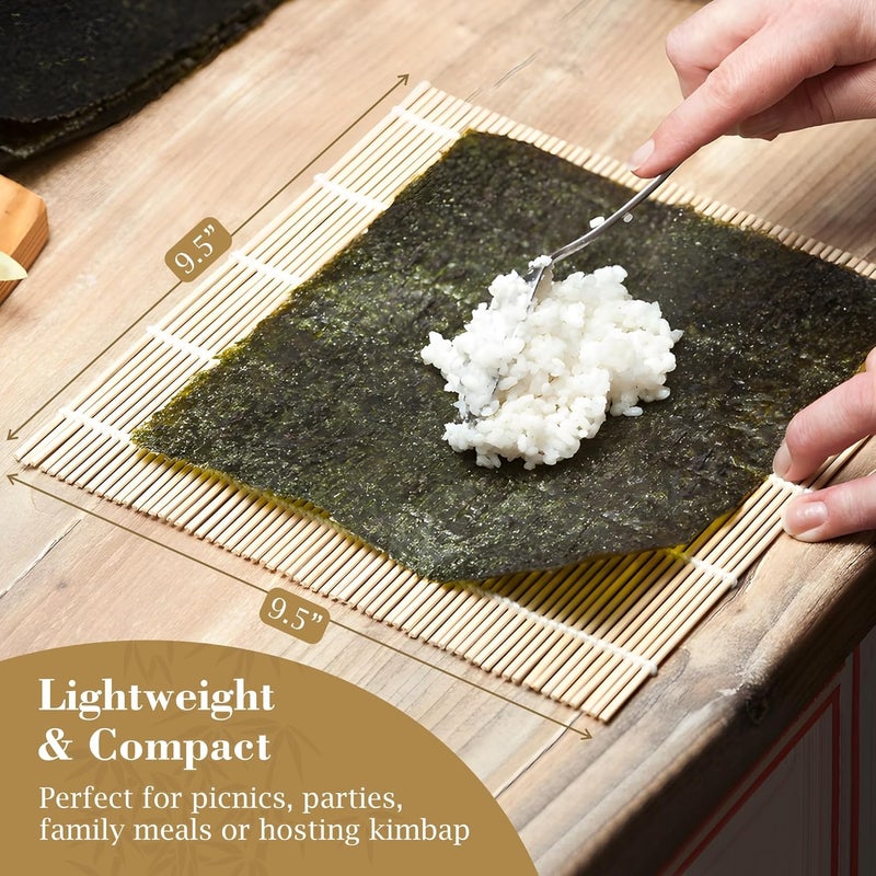 Fusion Select 1 Pk Bamboo Sushi Mat  Sushi Roller Mat for Making Shaping  Molding Sushi Roll  Kimbap  FoodSafe Sushi Making Supplies Tools  Accessories  Made of Natural Bamboo  95x95 - Image 5