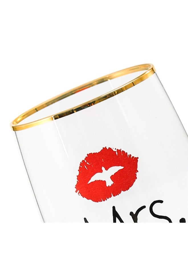 Couple Wine Glasses Set MR RIGHT and MRS ALWAYS RIGHT Crystal Stemless Wine Glass Gifts for Valentines Wedding Engagement Anniversary for His Hers Husband Wife Boyfriend Girlfriend Lovers LEAD FREE  - Image 5