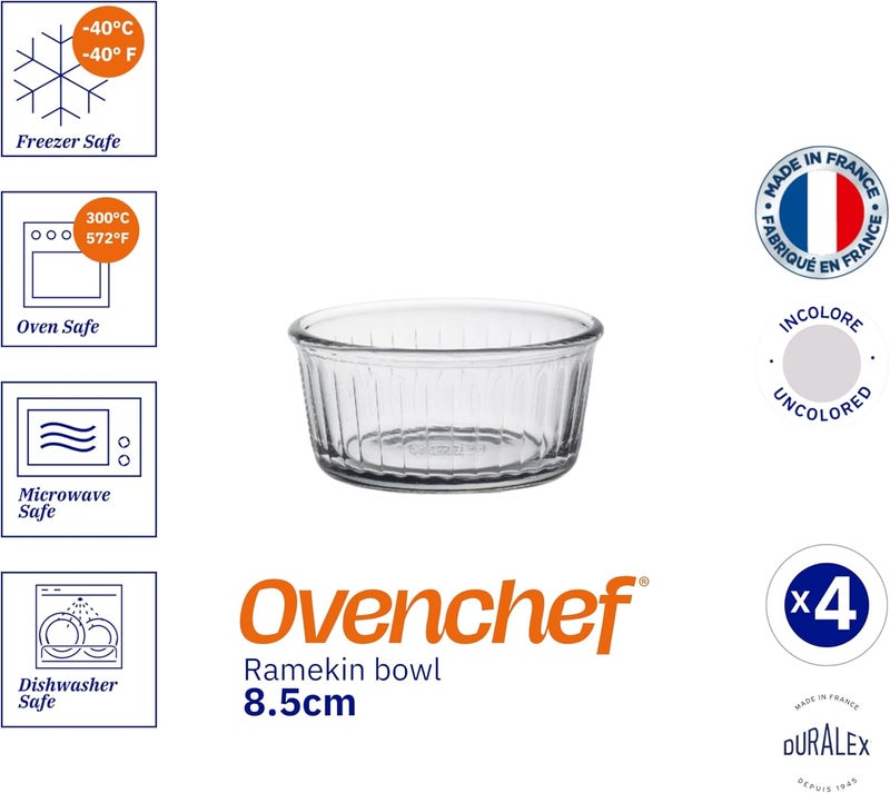 دوراليكس Tempered Glass Ovenchef Clear Ramekin 8.5 Cm 4 Pcs 130 Ml (6008Ac/4) - Image 5