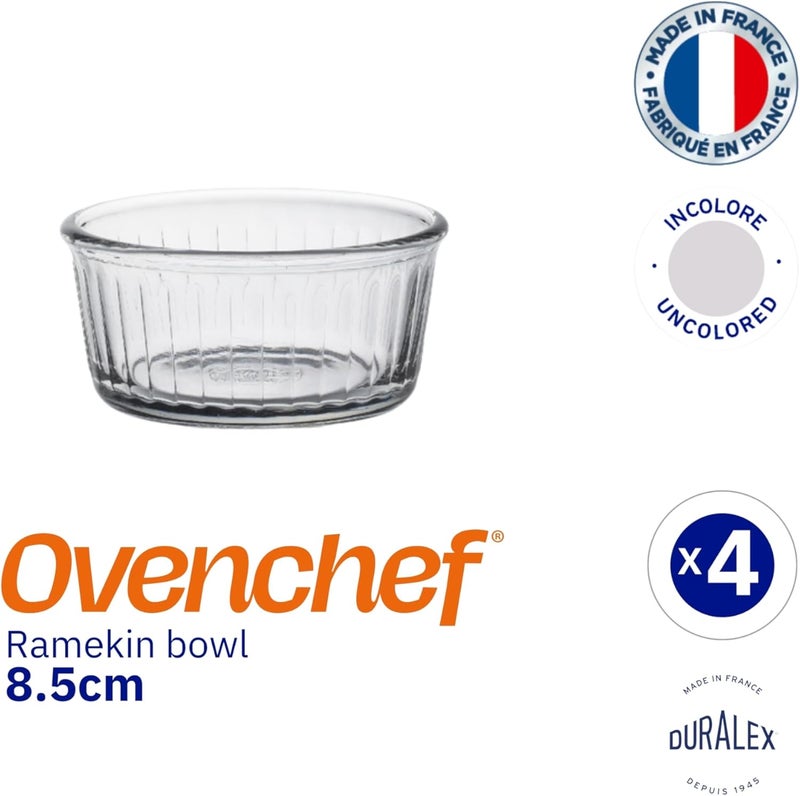 دوراليكس Tempered Glass Ovenchef Clear Ramekin 8.5 Cm 4 Pcs 130 Ml (6008Ac/4) - Image 2