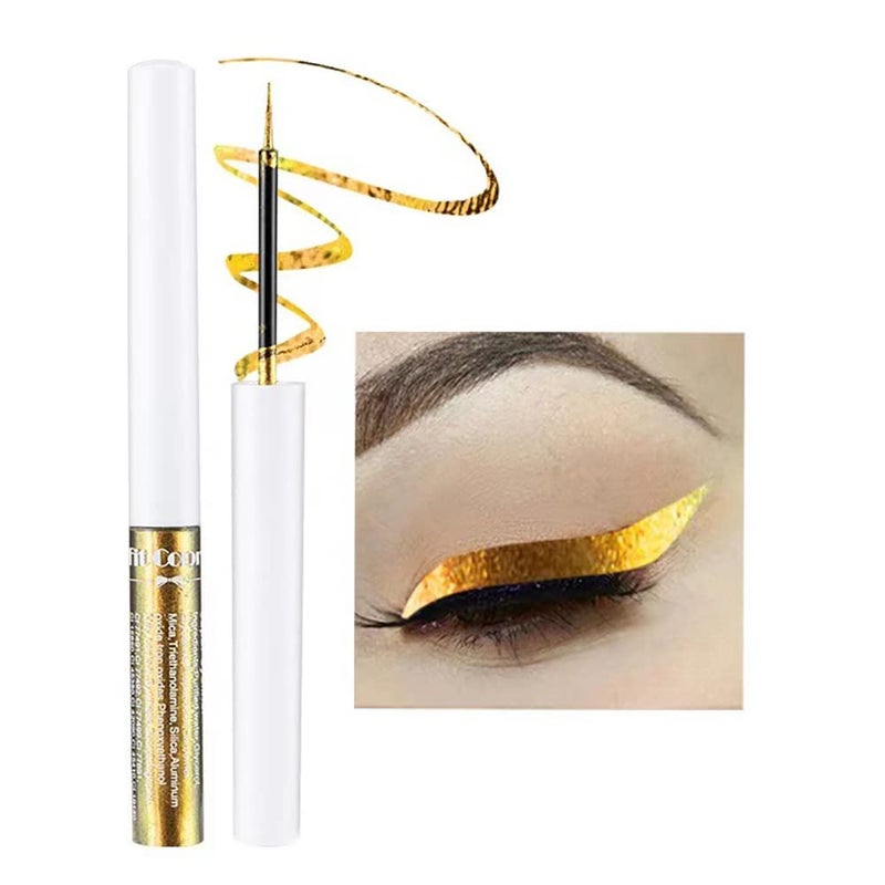 Mysense Chameleon Liquid Glitter Eyeliner, Metallic Satin Eyeliner Liquid Liner Multi-Reflective Sparkle Finish, Smudge-proof Long-lasting Glitter Eye Shadow Makeup, #01 Gold - Image 1