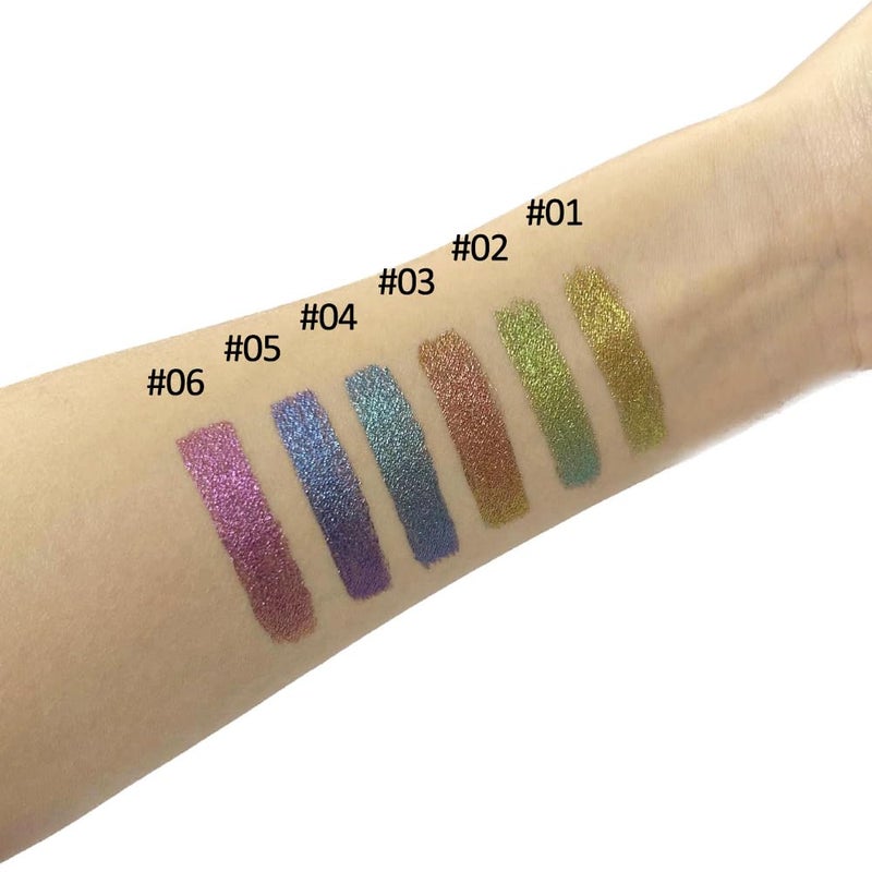 Mysense Chameleon Liquid Glitter Eyeliner, Metallic Satin Eyeliner Liquid Liner Multi-Reflective Sparkle Finish, Smudge-proof Long-lasting Glitter Eye Shadow Makeup, #01 Gold - Image 4