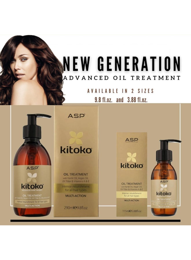 Kitoko ASP Kitoko Haircare Advanced Hair Theraphy All Hair Types Oil Treatment with Karit Oil Argan Oil UV Filter Vitamin E Intense Nourishment For All Hair Types 290ml98floz - Image 4