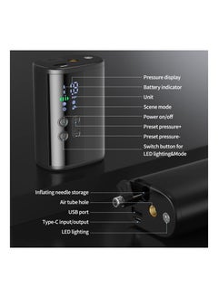 SYOSI Portable Sports Electric Ball Pump, Electric Pump with Precise Pressure Gauge and Emergency Power Bank, 2 Pins and 1 Nozzle, 4 Preset Modes for Basketball, Soccer, Volleyball and Football  - Image 4