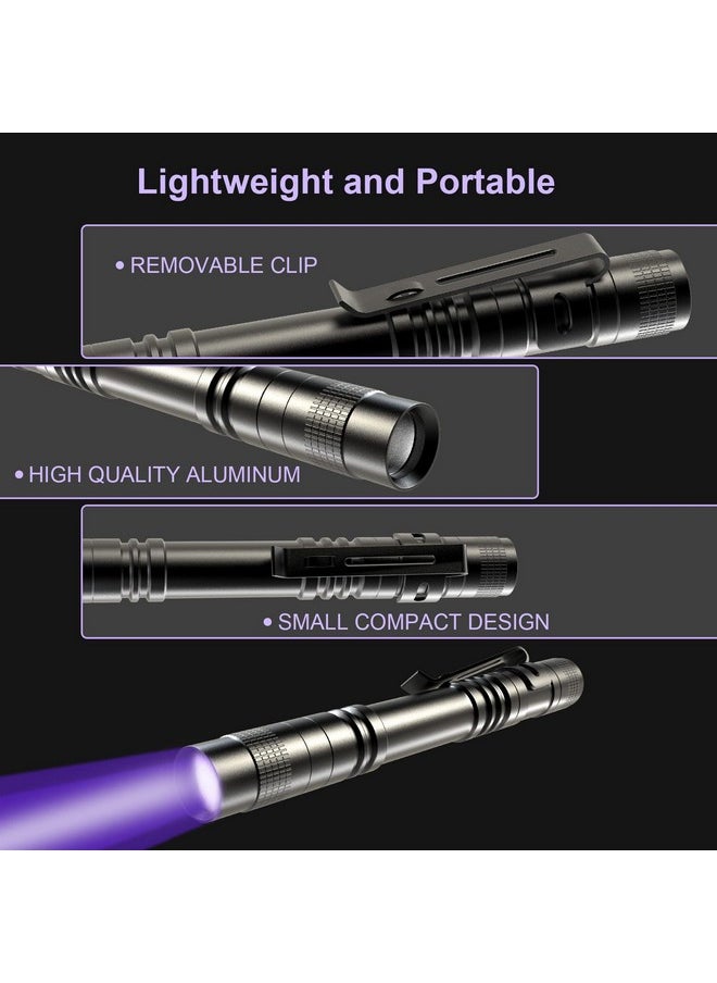 COSOOS COSOOS 2 UV Black Light Flashlight, 2 Pack 395nm Mini Pen Light with Clip, Waterproof Ultraviolet Flashlight for Leak, Pet Urine, Scorpion, Hotel Inspection, Dry Stain and Bed Bug.  - Image 2