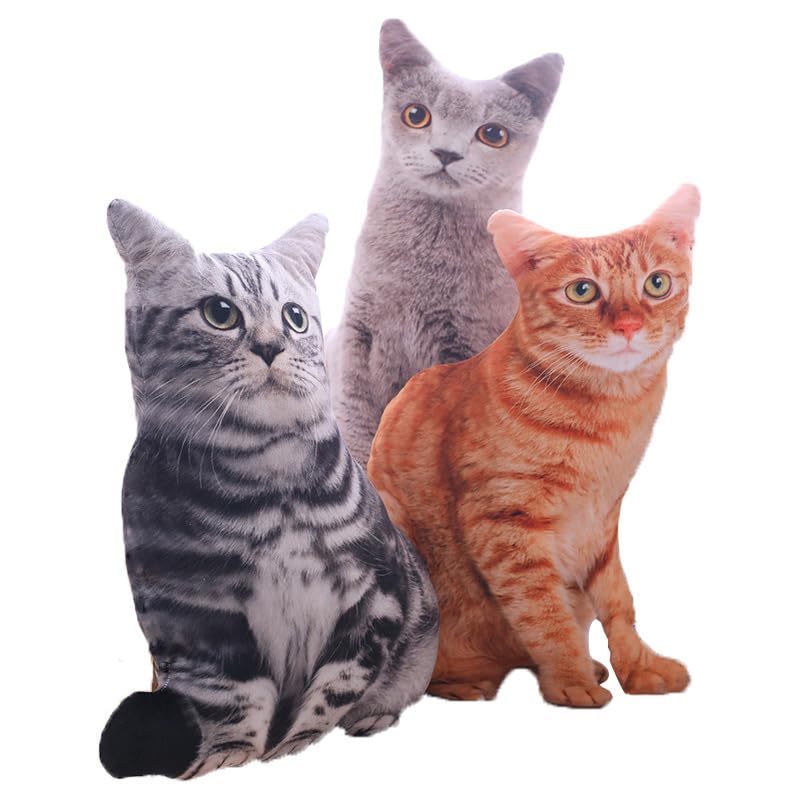 Maomoto 196 Cat Throw Pillow Plushie Cushion Doll 3D Simulation Cat Plush Stuffed Animal Cushion Pillow Toy for Kids Sofa Chair Home Decor Orange - Image 4