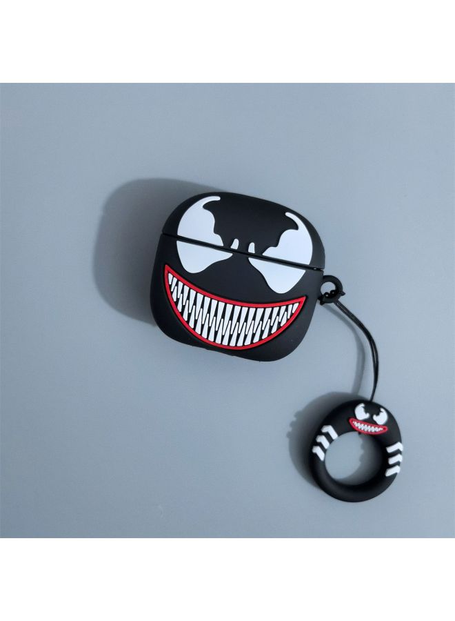 Koi Fish Headset Protective Cover For AirPodsPro2 4 Generation Apple 3 Generation Cartoon Cute Soft Shell Trendy-Color:Venom With Ring-Applicable Models:Airpods 1/2 Generation  - Image 1