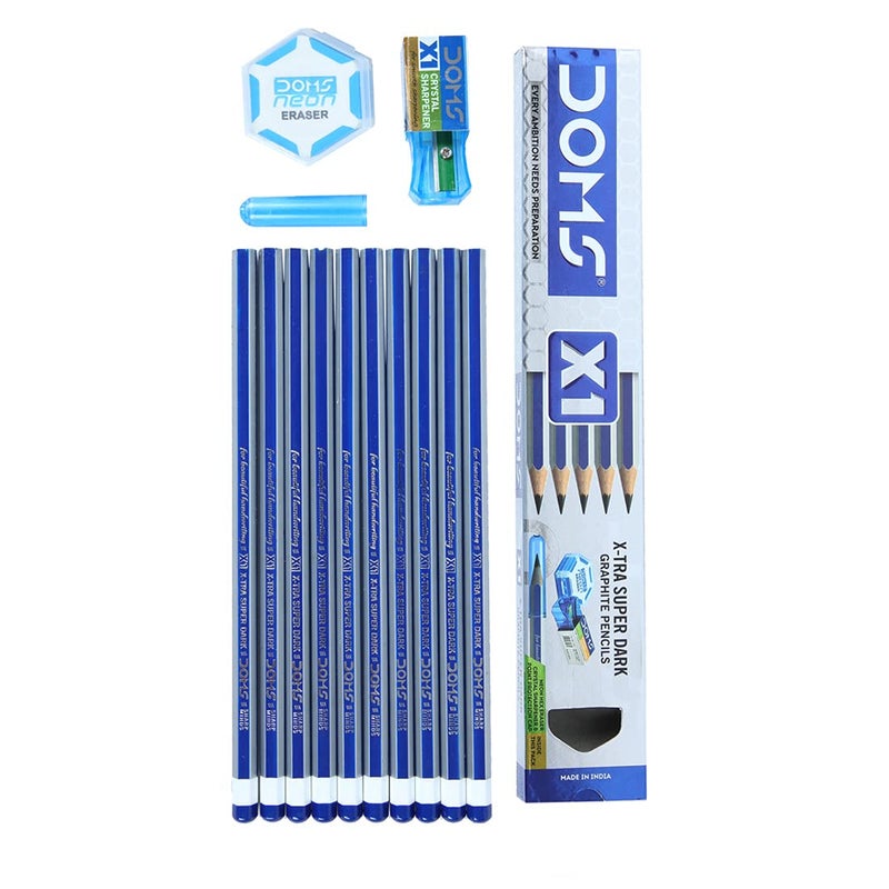 Doms X1 X-Tra Super Dark Pencils (Pack of 10 x 10 Set) (Model Number: DM7930P10) - Image 1