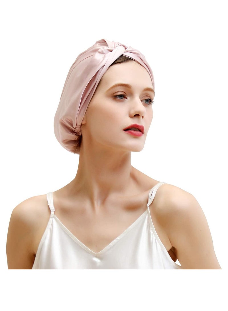 Zaboon Bonnet Sleep Bonnet Cap Mulberry Silk Sleep Cap For Women Hair Care Natural Silk Night Bonnet With Elastic Stay On Head - Image 1