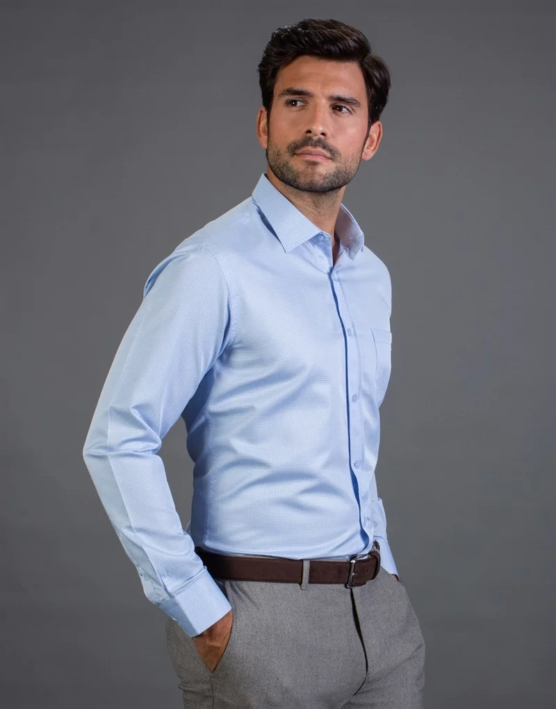 تودورس Classic Fit Slim Striped Blue Men's Shirt