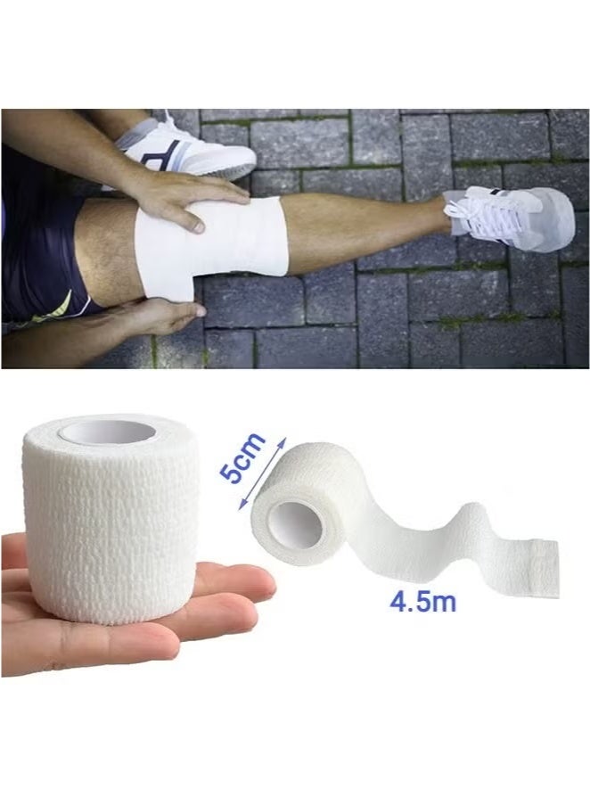 Generic 10 Rolls Self Adhesive Wrap Athletic Tape Gauze Breathable Elastic Cohesive Bandage for Sports Injury & Pet 5*4.5 cm, White  - Image 5