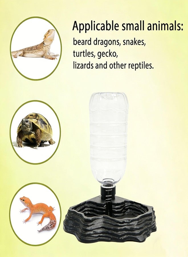 Aipush Automatic Reptile Water Dish 17Oz Reptile Water Bowl Bearded Dragon Leopard Gecko Snake Lizard Terrarium Tank Accessories (Black) - Image 4