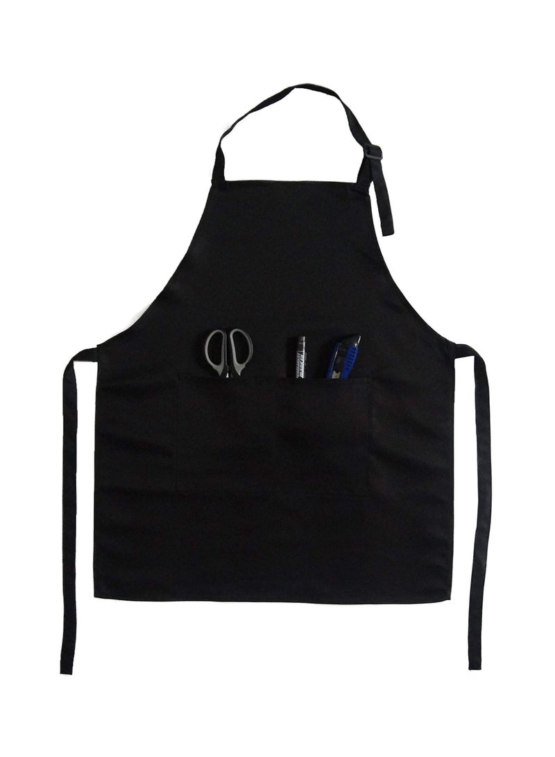 DOUGEI Kid Apron Adjustable Strap with 2 Pockets Painting Cooking Craft Backing Unisex Age 8-12(Black) - Image 2