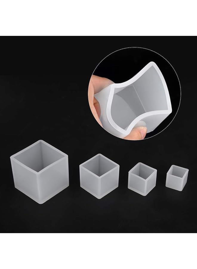 erorex Resin Silicone Mold Set 4 Pcs Different Sizes Cube Silicone Epoxy Resin Casting Molds For Diy Ornaments Crafts - Image 5