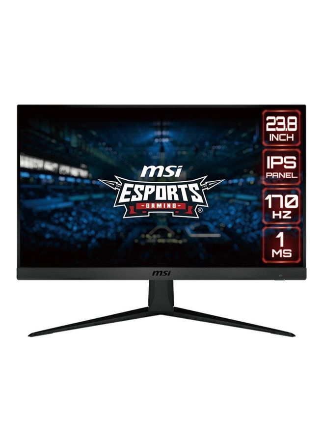 MSI G2412 Flat Gaming Monitor, 24" FHD 1920x1080 IPS Display, 170Hz Refresh Rate, 1ms (MPRT) Response Time, 16.7M Colors, FreeSync Premium, 2x HDMI, 1x DP Black 