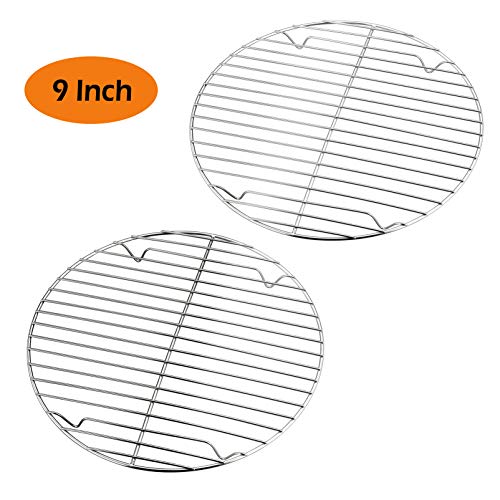 P&P CHEF 9 Inch Cooking Rack Round, Stainless Steel Round Rack for Cooking Cooling Steaming Baking, Fit Air Fryer Pot Pressure Cooker, 2 Pack -Oven & Dishwasher Safe - Image 2