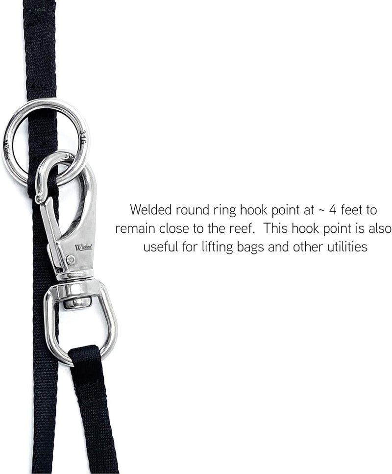 WICKED Scuba 316 Stainless Steel Multipoint Reef Hook 4-6 Ft. Length - Image 4