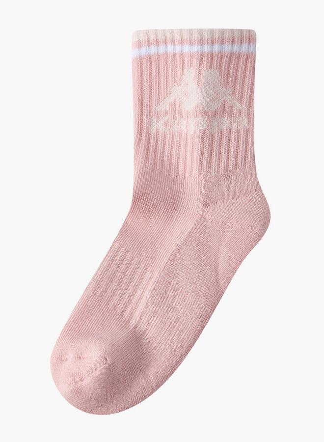 Kappa Pack Of 5 Girls Crew Length Sports Socks With Logo Print - Image 2