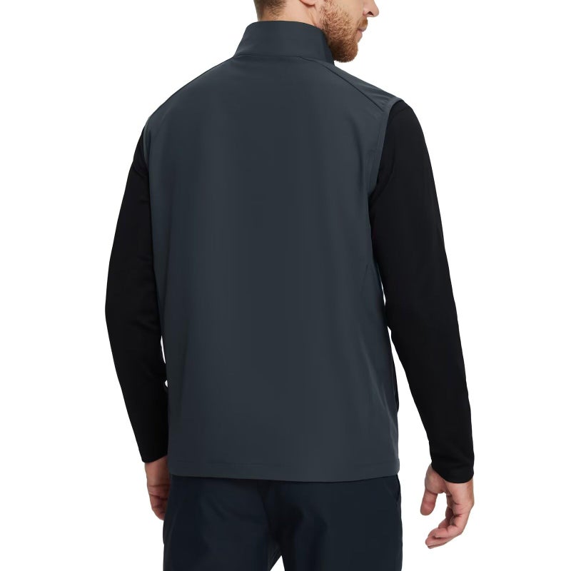 M MAELREG Golf Vest for Men Windproof Travel Zip Up Sleeveless Jacket Lightweight Softshell Mens Vests Outerwear - Image 3