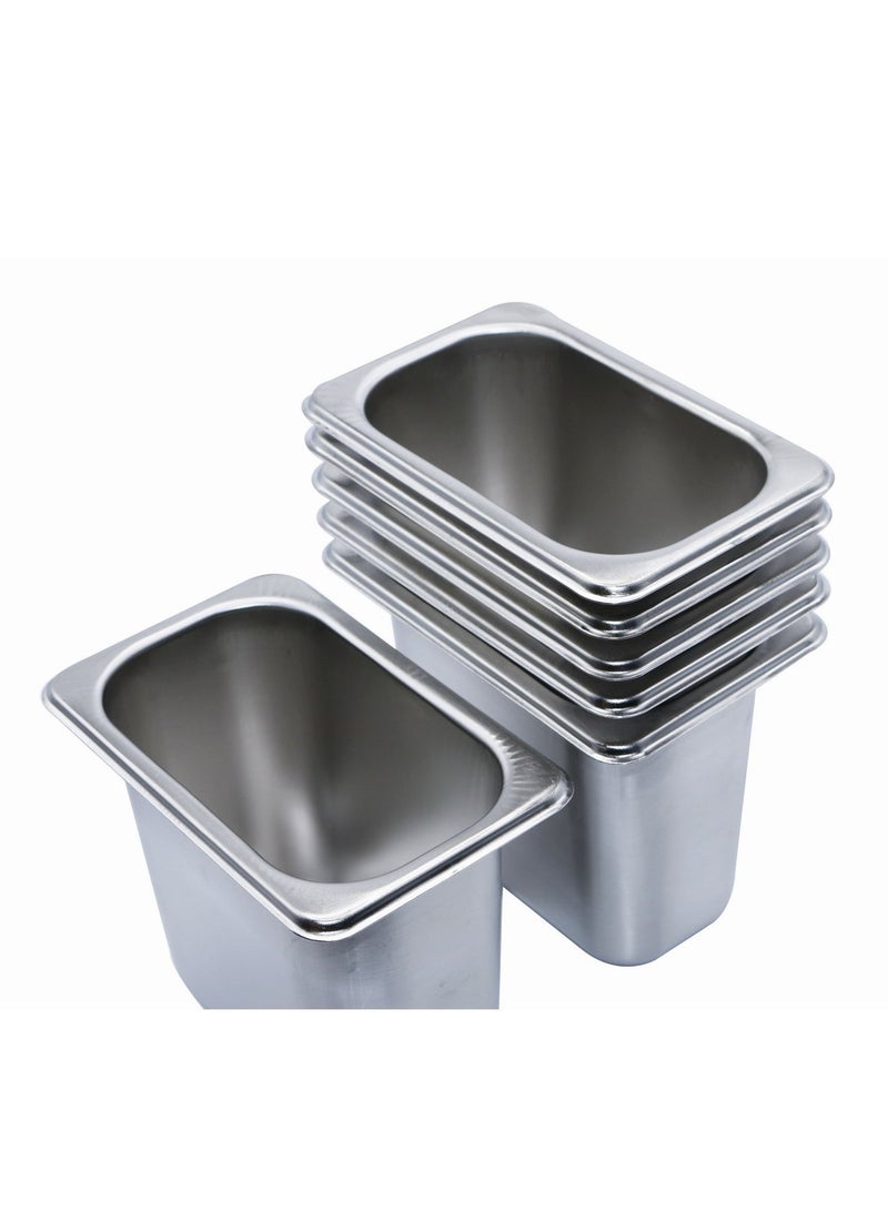 GRACE KITCHEN 1/9 150MM Deep Stainless Steel Gastro norm Food Containers - 6 PCS / Bainmarie Food Pan Inserts - Image 2